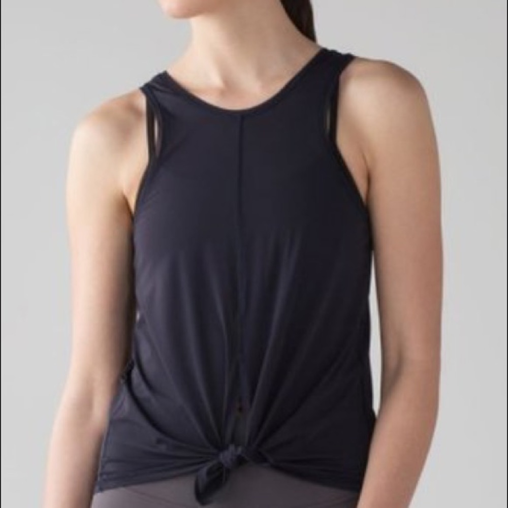 Lululemon Turn About Tank Open Back Tie Mesh VNeck